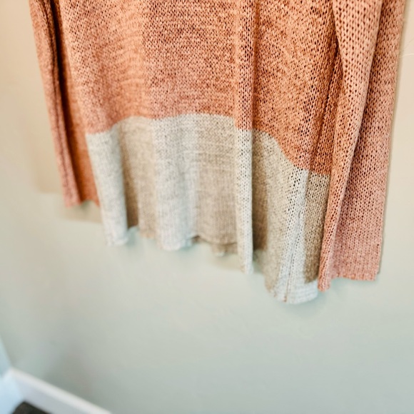 Nordstrom Easel Sweater Knit Light Weight LS Color Block Pink/Gray SZ Medium NEW - Picture 4 of 15
